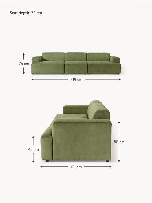 Corduroy Sofa Melva 4-seater