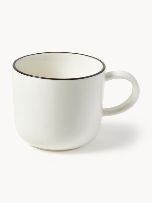Porcelain Espresso Cups Facile with Saucers Set of 2