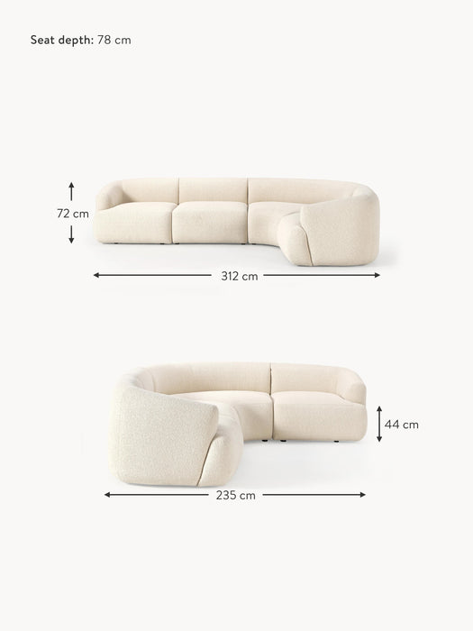 Modular Boucl Corner Sofa Sofia 4-seater