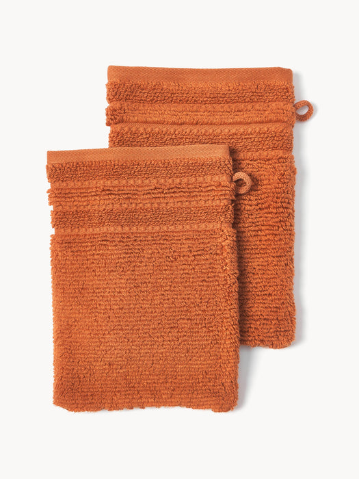 Wash Gloves Luxe with Striped Border Set of 2