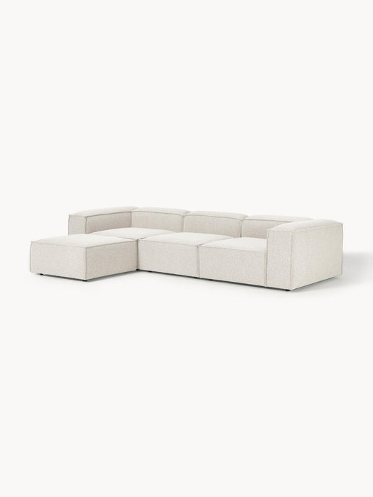 Lennon Bouclé Modular Sofa (4-seater) with Ottoman (left/right)