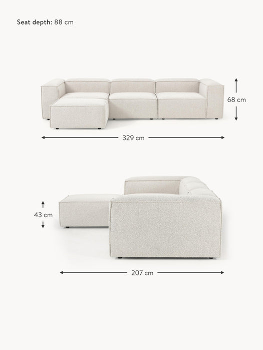 Boucl Modular Sofa Lennon 4-seater with Ottoman leftright