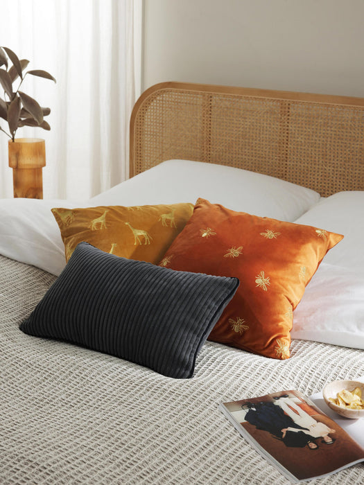Nora Embroidered Velvet Cushion Cover