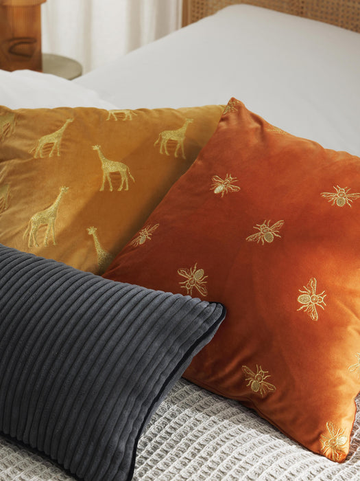 Embroidered Velvet Cushion Cover Nora