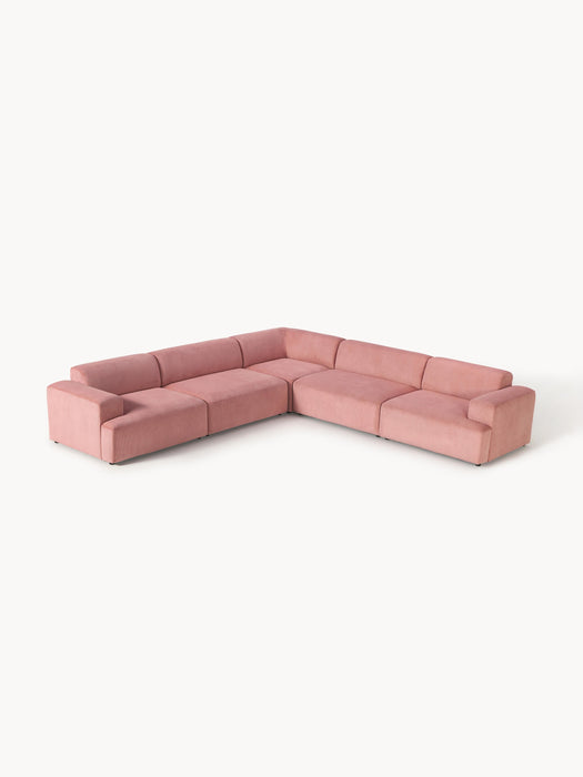 Corduroy Corner Sofa Melva 4-seater