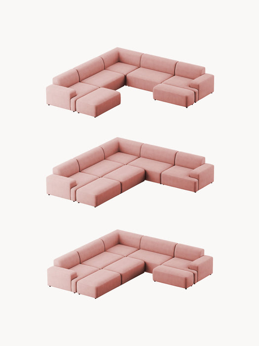 Corduroy Corner Sofa Melva 4-seater