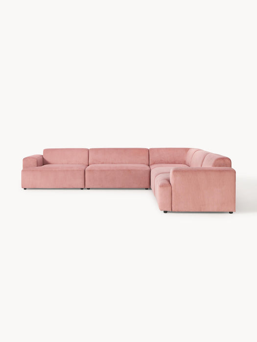 Corduroy Corner Sofa Melva 4-seater