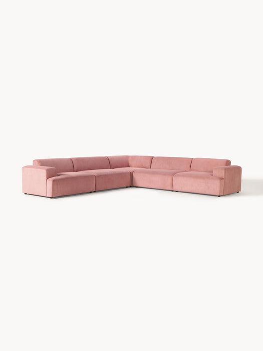 Corduroy Corner Sofa Melva 4-seater