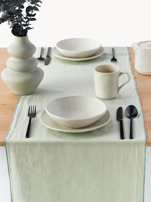 Linen Table Runner Kennedy with Decorative Edging