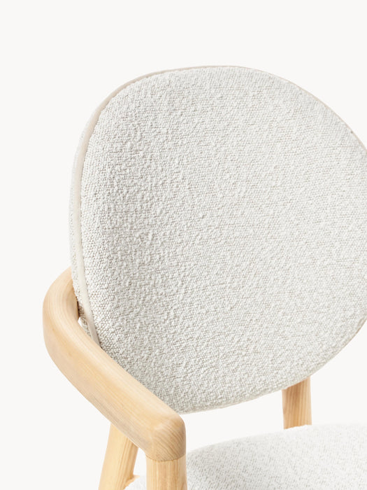 Wooden Dining Chair Maia with Boucl Upholstery