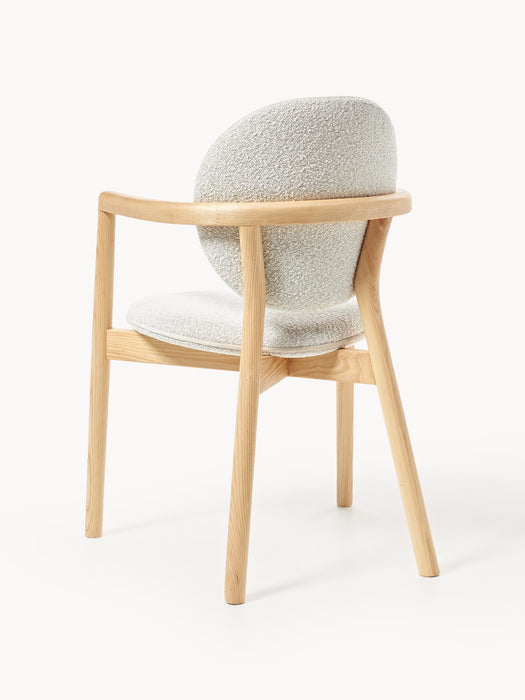 Wooden Dining Chair Maia with Boucl Upholstery