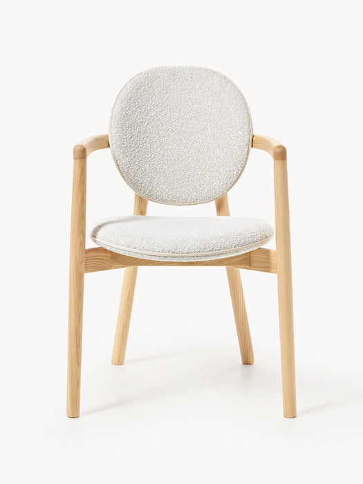 Wooden Dining Chair Maia with Boucl Upholstery