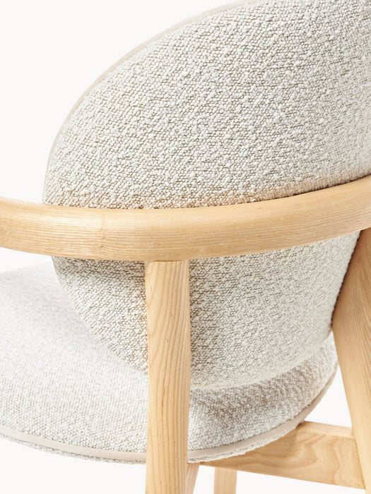 Wooden Dining Chair Maia with Boucl Upholstery