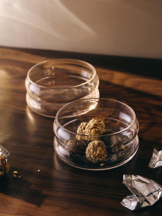 Mouth-Blown Glass Bowls Bubbly Set of 4