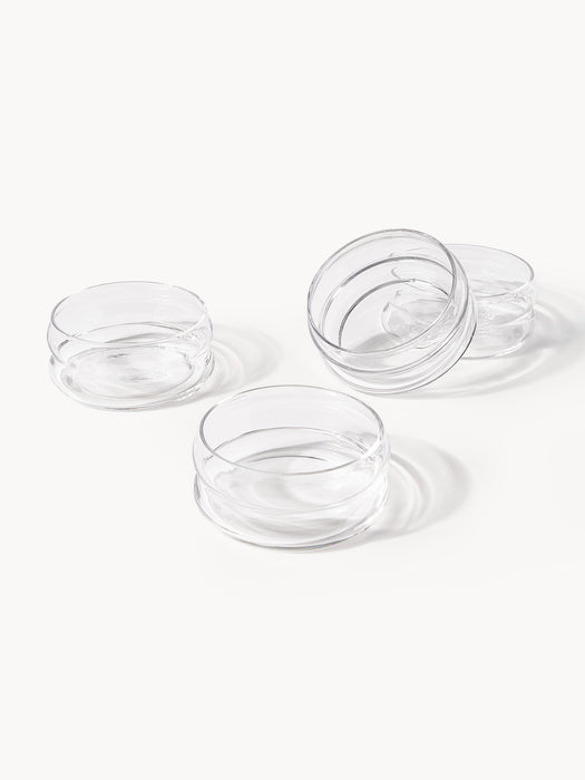 Mouth-Blown Glass Bowls Bubbly Set of 4