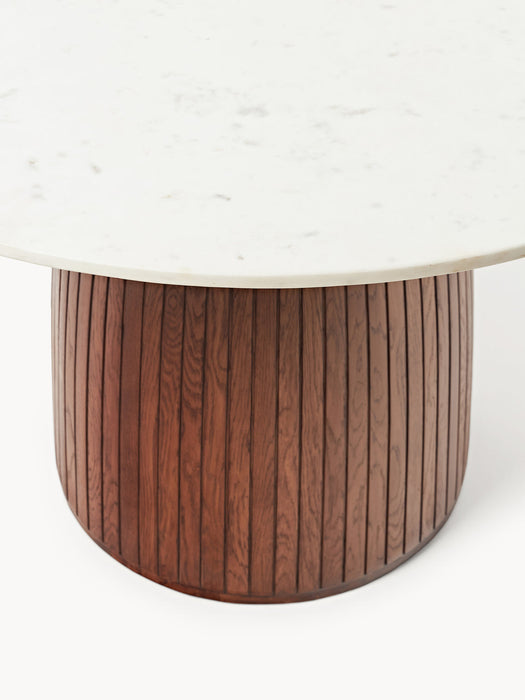 Nelly Round Dining Table with Marble Table Top, Ã 115 cm