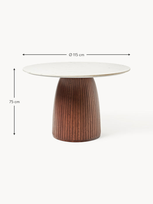 Round Dining Table Nelly with Marble Table Top 115 cm