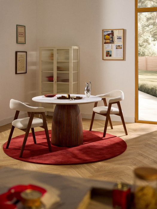 Nelly Round Dining Table with Marble Table Top, Ã 115 cm