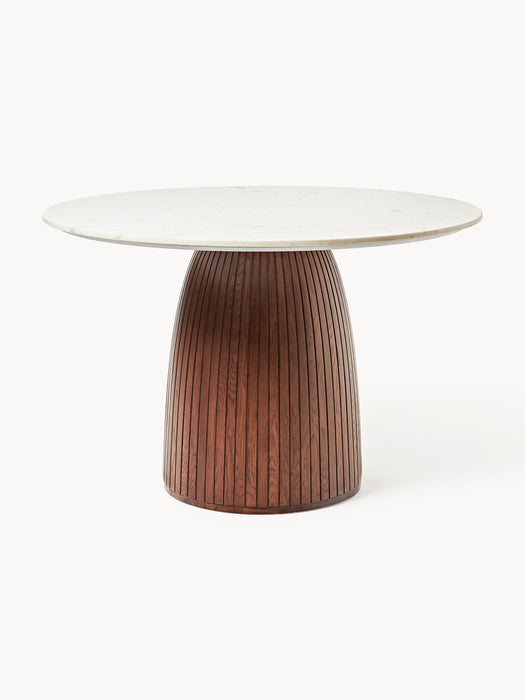 Nelly Round Dining Table with Marble Table Top, Ã 115 cm