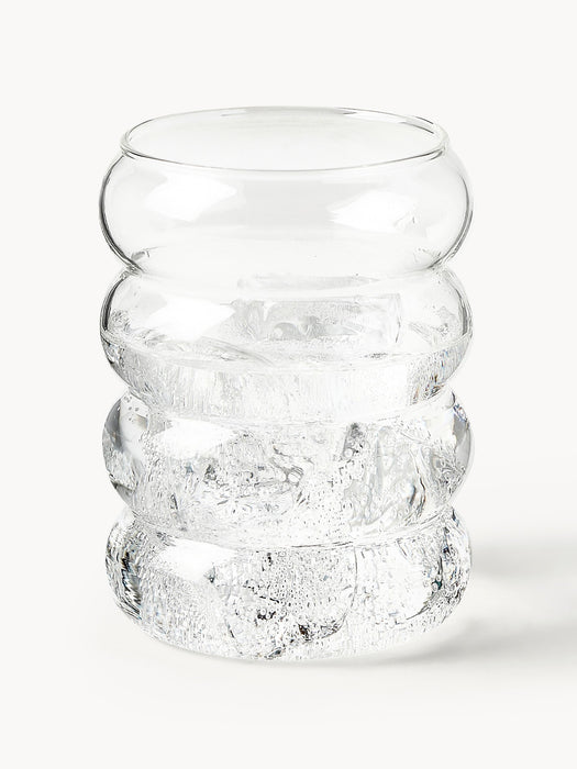 Mouth-Blown Borosilicate Tumblers Bubbly Set of 4