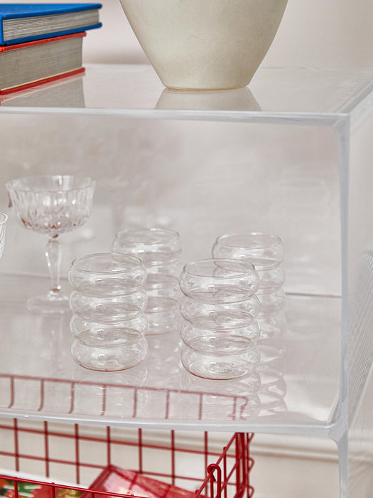 Mouth-Blown Borosilicate Tumblers Bubbly Set of 4