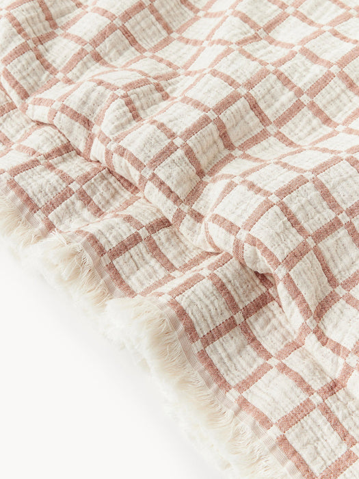 Ronia Washed Muslin Bedspread with Fringes