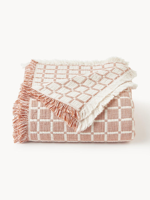 Ronia Washed Muslin Bedspread with Fringes