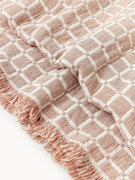 Ronia Washed Muslin Bedspread with Fringes