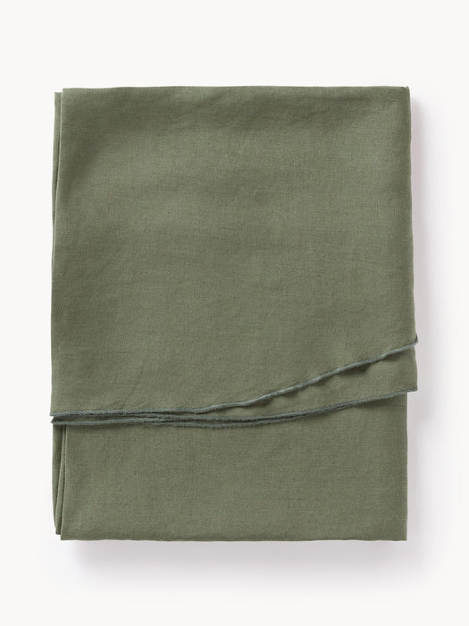 Round Linen Tablecloth Kennedy with Decorative Edging