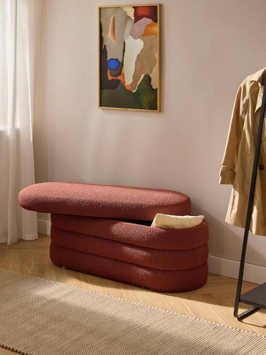 Boucl Upholstered Bench Alto with Storage Space