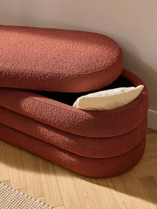Boucl Upholstered Bench Alto with Storage Space