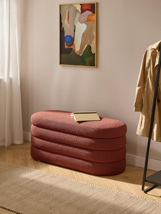 Boucl Upholstered Bench Alto with Storage Space