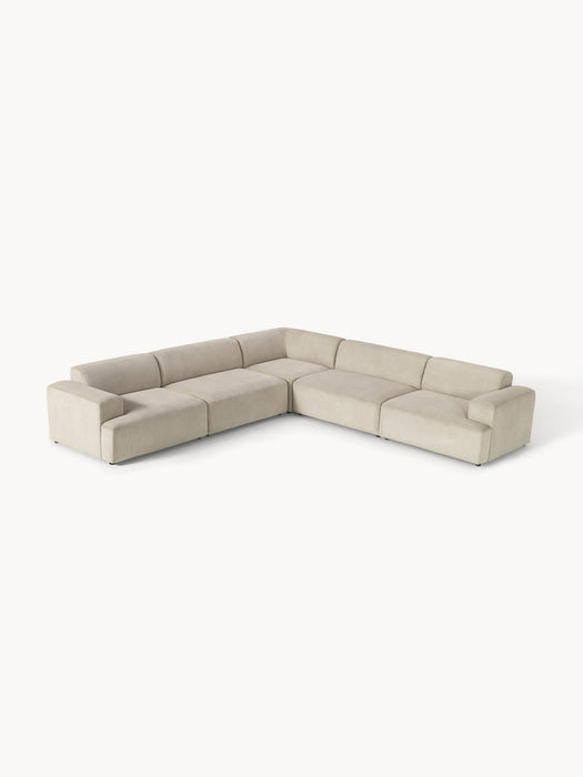 Corduroy Corner Sofa Melva 4-seater