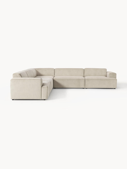 Corduroy Corner Sofa Melva 4-seater