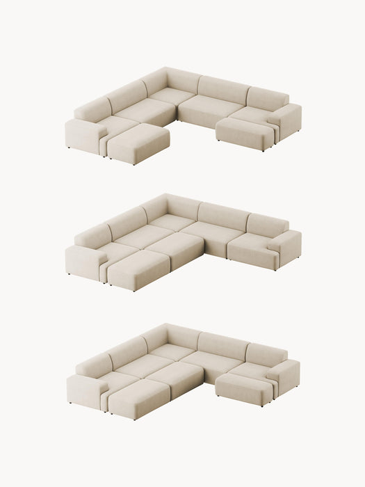 Corduroy Corner Sofa Melva 4-seater