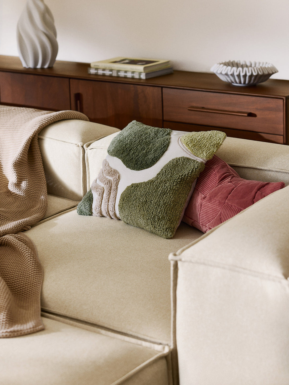 Coraline Hand-Tufted Cushion Cover with Decorations