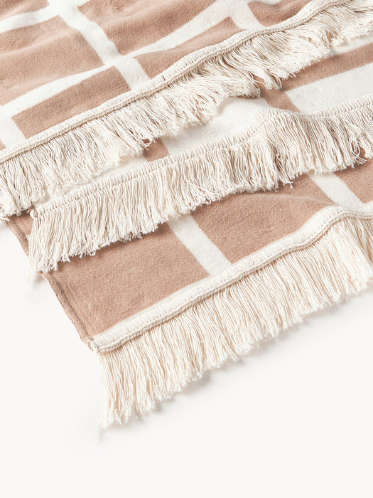 Edison Checked Reversible Throw with Fringed Hem