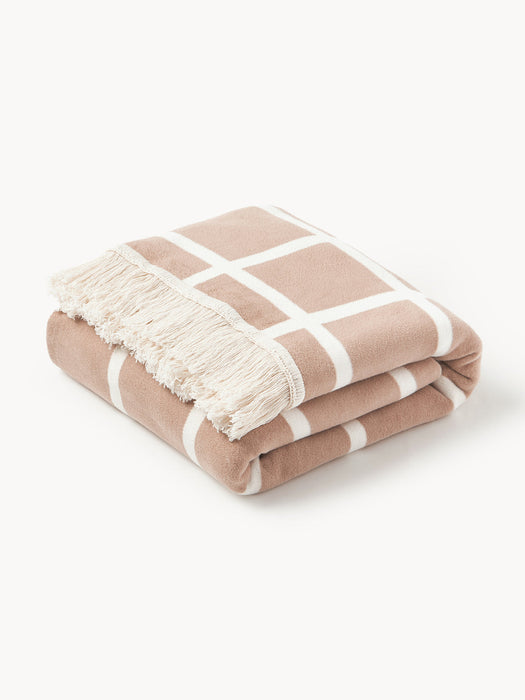 Edison Checked Reversible Throw with Fringed Hem