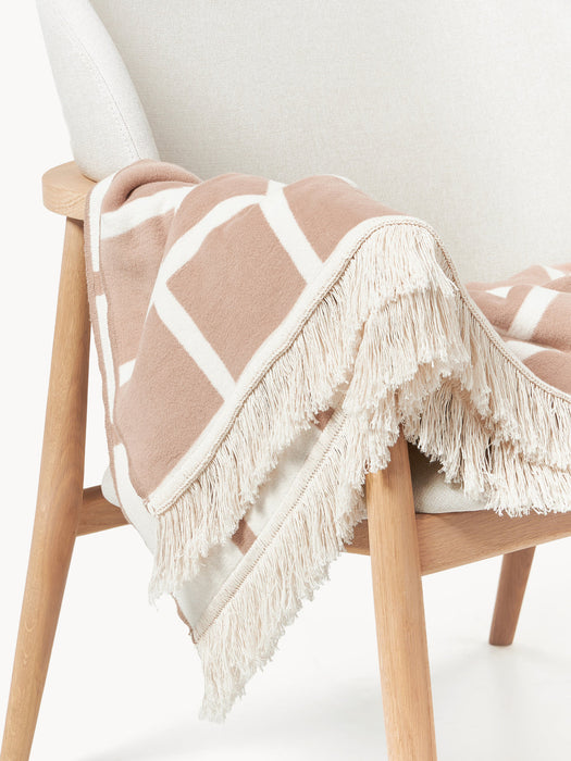 Edison Checked Reversible Throw with Fringed Hem