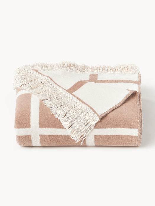 Edison Checked Reversible Throw with Fringed Hem