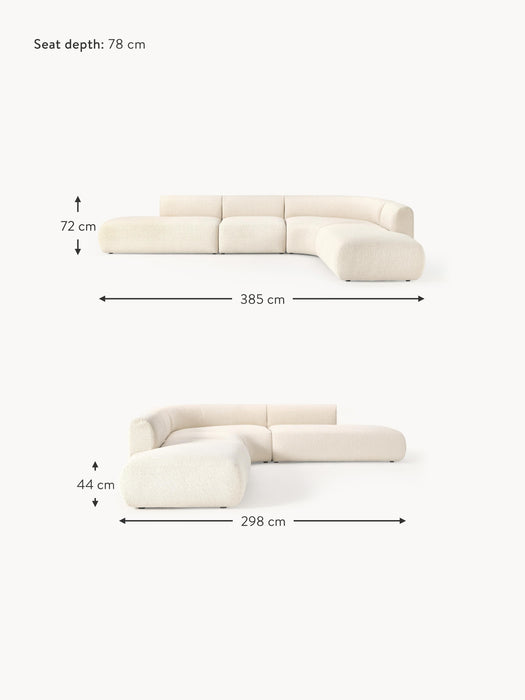XL Modular Boucl Corner Sofa Sofia