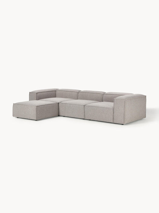 Lennon Bouclé Modular Sofa (4-seater) with Ottoman (left/right)