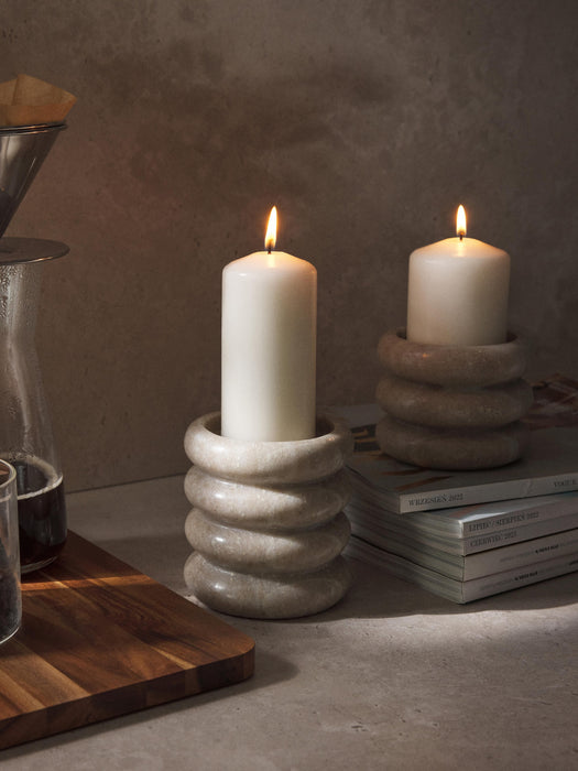 Marble Candle Holders Orta Set of 2