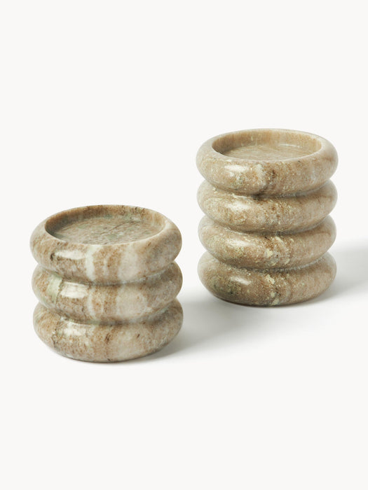 Orta Marble Candle Holders, Set of 2