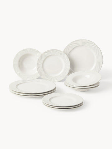 Goya Porcelain Tableware Set, 4 People, Set of 12