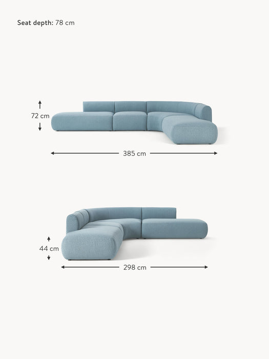 XL Modular Boucl Corner Sofa Sofia