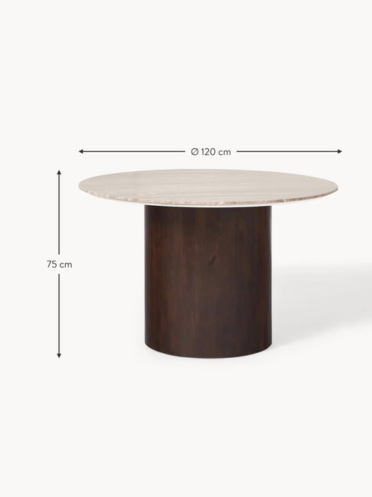 Round Marble Dining Table Abby 120 cm