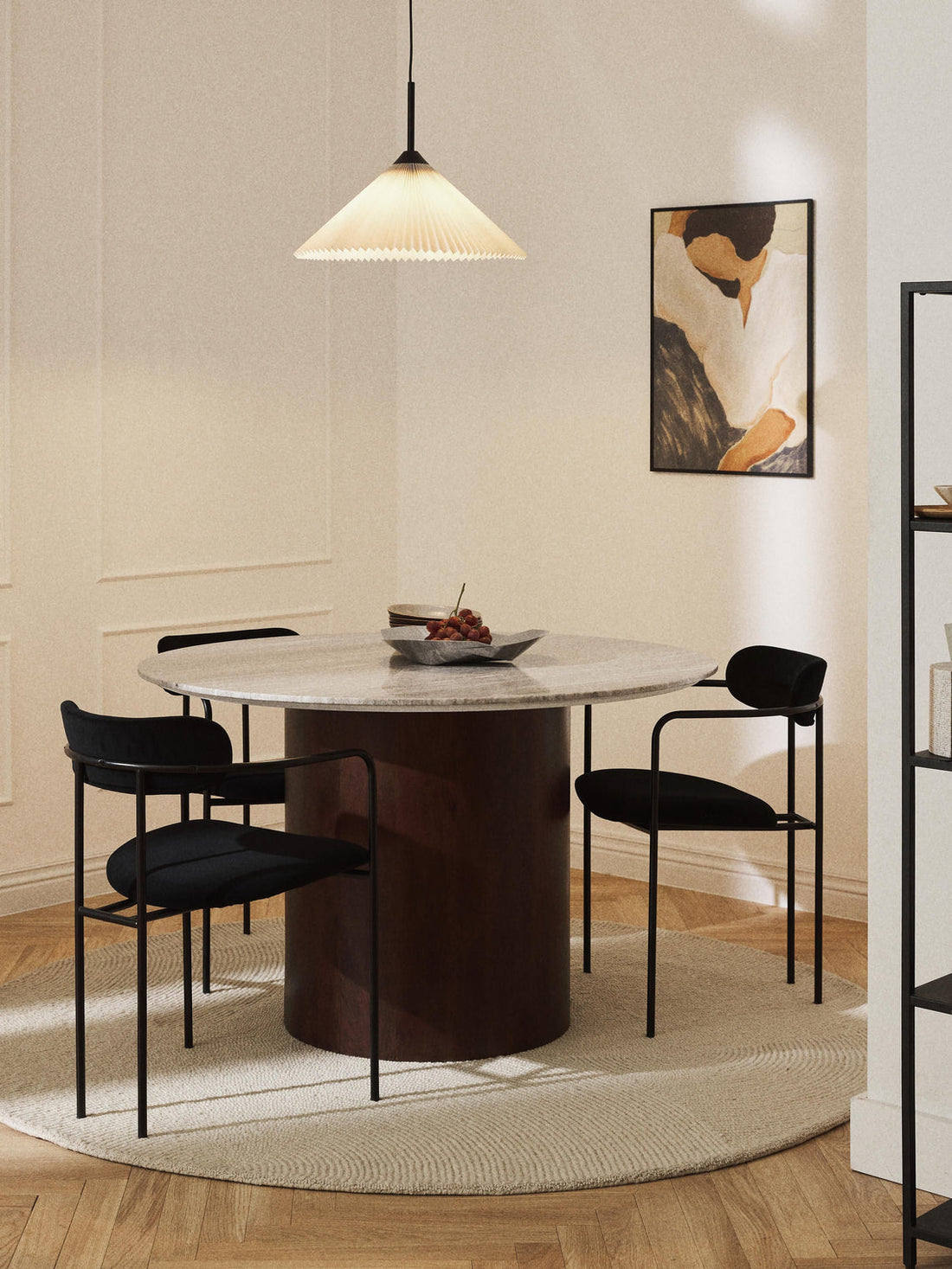 Abby Round Marble Dining Table, Ã 120 cm