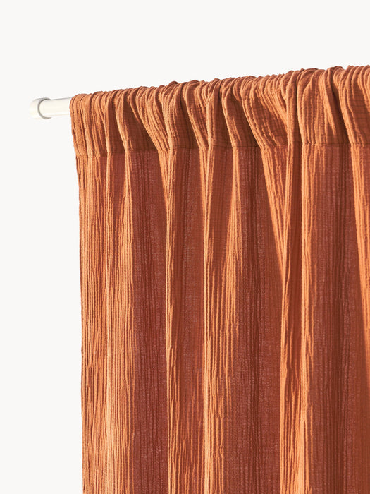 Malvina Sheer Muslin Rod Pocket Curtains, Set of 2, W 130 cm