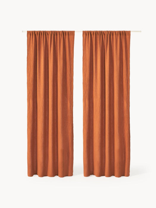 Malvina Sheer Muslin Rod Pocket Curtains, Set of 2, W 130 cm